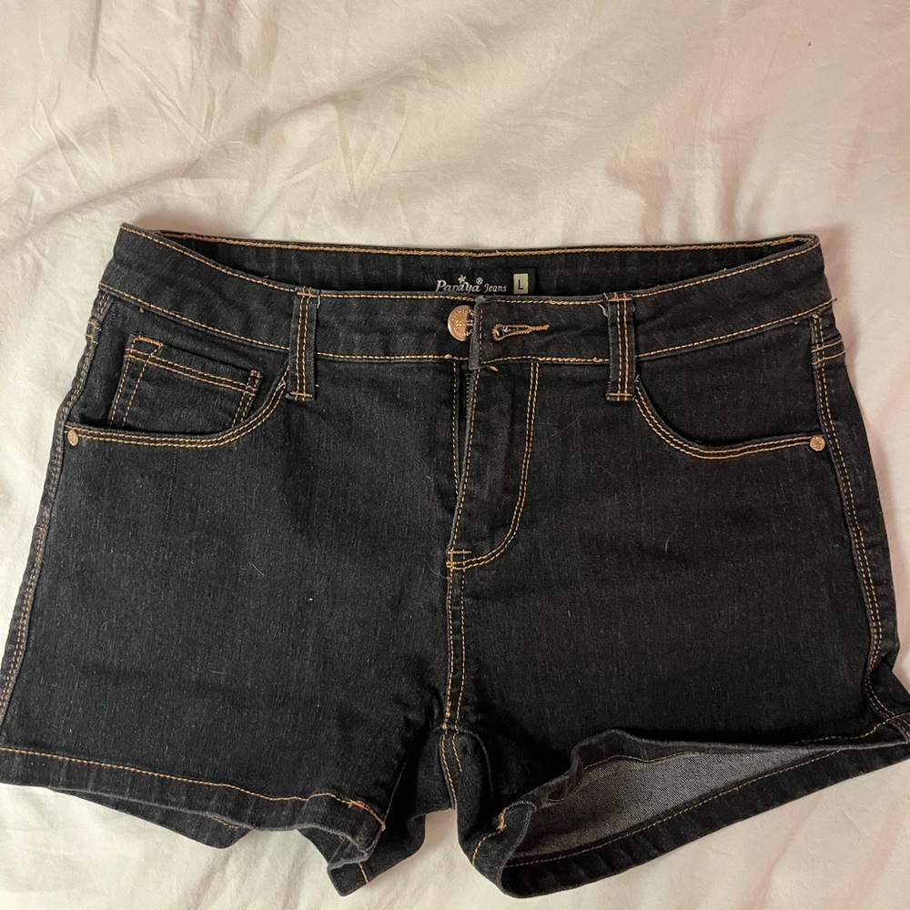 Black Denim low rise Shorts